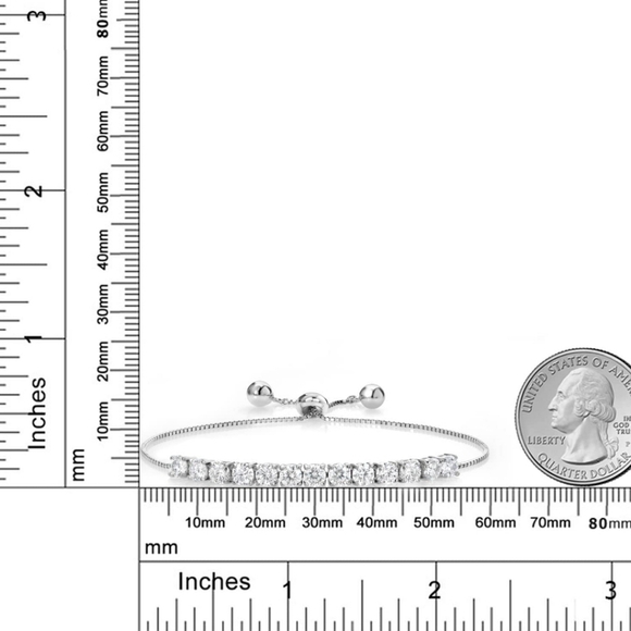 3.0ct Diamond Tennis Bracelet Adjustable Women Moissanite Anniversary Gift - Picture 4 of 5